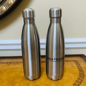 Set of 2 Vacuum Insulated Stainless Steel Swell Style Water Bottles 17 ounces